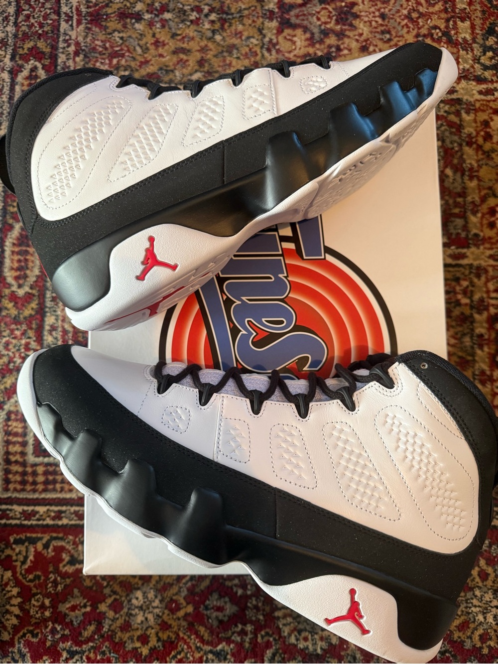 Jordan 9 Retro Space Jam - White, Black & Red Retro Basketball Sneakers